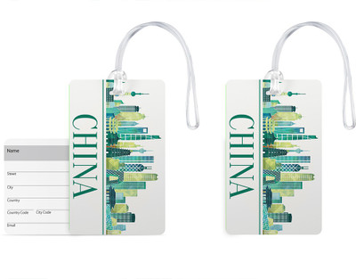 

100yellow Luggage Tags- Printed Premium Quality Gloss Finish PVC Bag Tag with Silicon Strap- Ideal For Travel-Pack Of 2 Luggage Tag(Multicolor)
