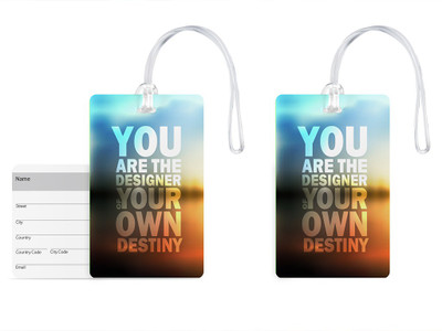 

100yellow Luggage Tags- Motivational Print High Quality PVC Bag Tag with Silicon Strap- Ideal For Travel-Pack Of 2 Luggage Tag(Multicolor)