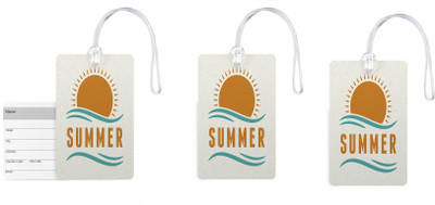 

100yellow Luggage Tags- Summer Print High Quality Gloss Finish PVC Bag Tag with Silicon Strap- Ideal For Travel-Pack Of 3 Luggage Tag(Multicolor)
