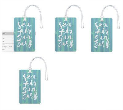 

100yellow Luggage Tags- Quote Printed Designer Gloss Finish PVC Bag Tag with Silicon Strap- Ideal For Travel-Pack Of 4 Luggage Tag(Multicolor)