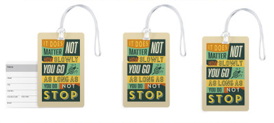 

100yellow Luggage Tags- Inspirational Printed Gloss Finish PVC Bag Tag with Silicon Strap- Ideal For Travel-Pack Of 3 Luggage Tag(Multicolor)