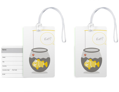 

100yellow Luggage Tags- Designer Printed High Quality Gloss Finish PVC Bag Tag with Silicon Strap- Ideal For Travel-Pack Of 2 Luggage Tag(Multicolor)