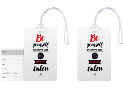 

100yellow Luggage Tags- Motivational Print High Quality PVC Bag Tag with Silicon Strap- Ideal For Travel-Pack Of 2 Luggage Tag(Multicolor)