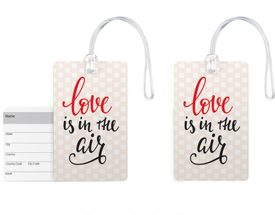 

100yellow Luggage Tags- Love Quote Print Gloss Finish PVC Travel Tag with Silicon Strap- Ideal For Gift-Pack Of 2 Luggage Tag(Multicolor)