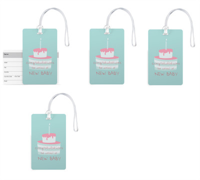 

100yellow Luggage Tags- Designer Printed PVC Bag Tag with Silicon Straps Address Label-Pack Of 4 Luggage Tag(Multicolor)