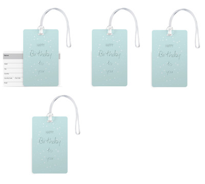 

100yellow Luggage Tags - Happy Birthday To You Printed PVC with Silicon Strap Bag Tag – Ideal for Travel-Pack Of 4 Luggage Tag(Multicolor)