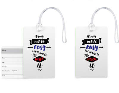 

100yellow Luggage Tags- Motivational Print High Quality PVC Bag Tag with Silicon Strap- Ideal For Travel-Pack Of 2 Luggage Tag(Multicolor)