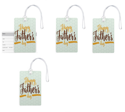 

100yellow Luggage Tags- Happy Father’s Day Print Premium Quality PVC Bag Tag with Silicon Strap- Gift For Father-Pack Of 4 Luggage Tag(Multicolor)