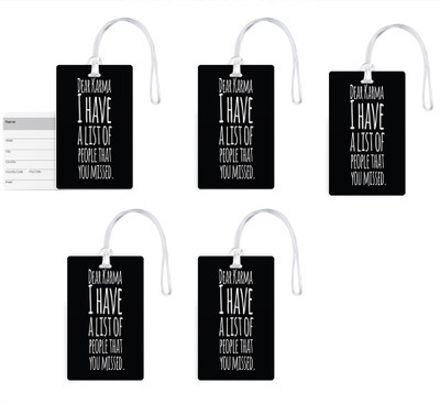

100yellow Luggage Tags- Inspirational Printed Gloss Finish PVC Bag Tag with Silicon Strap- Ideal For Travel-Pack Of 5 Luggage Tag(Multicolor)