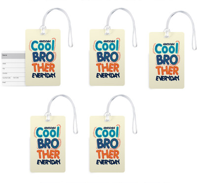 

100yellow Luggage Tag- Printed Gloss Finish PVC Travel/Bag Tag with Silicon Strap Address Label-100yellow-Pack Of 5 Luggage Tag(Multicolor)