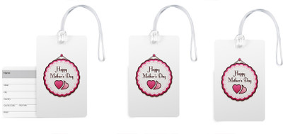 

100yellow Luggage Tags- Happy Mother’s Day Print Designer PVC Bag Tag with Silicon Strap- Gift For Mother-Pack Of 3 Luggage Tag(Multicolor)