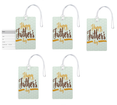 

100yellow Luggage Tags- Happy Father’s Day Print Premium Quality PVC Bag Tag with Silicon Strap- Gift For Father-Pack Of 5 Luggage Tag(Multicolor)