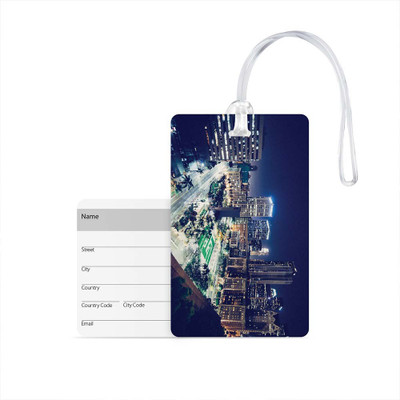

100yellow Luggage Tags- Building Printed High Quality PVC Travel/Bag Tag with Silicon Strap- Ideal For Gift Luggage Tag(Multicolor)