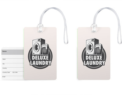 

100yellow Luggage Tags- Designer Print High Quality Gloss Finish PVC Bag Tag with Silicon Strap- Ideal For Gift-Pack Of 2 Luggage Tag(Multicolor)