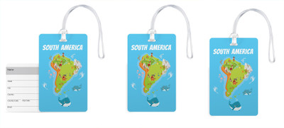 

100yellow Luggage Tags- Printed High Quality Gloss Finish PVC Bag Tag with Silicon Strap- Ideal For Gift-Pack Of 3 Luggage Tag(Multicolor)