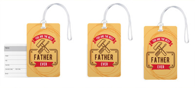 

100yellow Luggage Tags- You Are The Best Father Ever Printed PVC Bag Tag with Silicon Strap- Gift For Dad-Pack Of 3 Luggage Tag(Multicolor)
