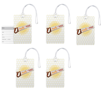 

100yellow Luggage Tags- Thanks Dad Printed Premium Quality PVC Bag Tag with Silicon Strap- Gift For Father-Pack Of 5 Luggage Tag(Multicolor)