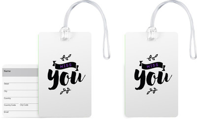 

100yellow Luggage Tags- Quote Printed Designer High Quality PVC Bag Tag with Silicon Strap- Ideal For Travel-Pack Of 2 Luggage Tag(Multicolor)
