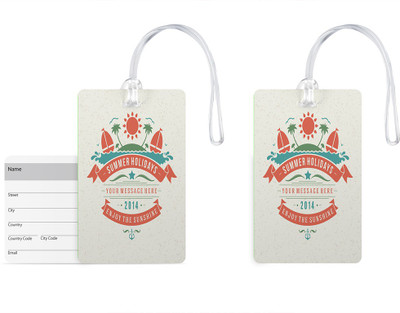 

100yellow Luggage Tags- Printed Premium Quality Gloss Finish PVC Bag Tag with Silicon Strap- Ideal For Travel-Pack Of 2 Luggage Tag(Multicolor)