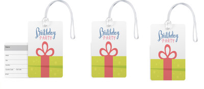 

100yellow Luggage Tags - Happy Birthday Printed Gloss Finish PVC with Silicon Strap Bag Tag – Ideal for Gift-Pack Of 3 Luggage Tag(Multicolor)