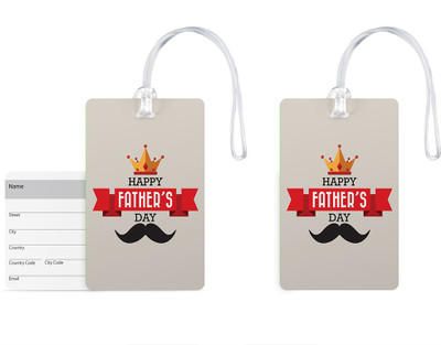 

100yellow Luggage Tags- Happy Father’s Day Print Gloss Finish PVC Bag Tag with Silicon Strap- Gift For Father-Pack Of 2 Luggage Tag(Multicolor)