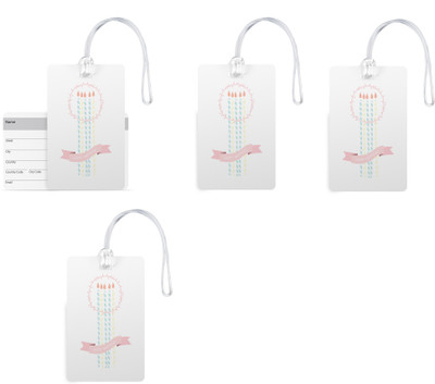 

100yellow Luggage Tag- Happy Birthday Print PVC Bag Tag with Silicon Strap- Ideal For Travel-Pack Of 4 Luggage Tag(Multicolor)