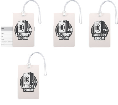 

100yellow Luggage Tags- Designer Print High Quality Gloss Finish PVC Bag Tag with Silicon Strap- Ideal For Gift-Pack Of 4 Luggage Tag(Multicolor)
