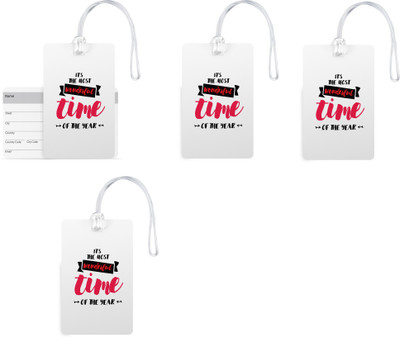 

100yellow Luggage Tags- Quotes Printed High Quality PVC Tag with Silicon Strap- Ideal For Gift-Pack Of 4 Luggage Tag(Multicolor)