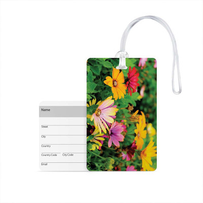 

100yellow Luggage Tag- Flower Quote Printed High Quality PVC Travel/Bag Tag with Silicon Strap- Ideal For Gift Luggage Tag(Multicolor)