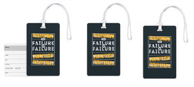 

100yellow Luggage Tags- Motivational Print High Quality PVC Bag Tag with Silicon Strap- Ideal For Travel-Pack Of 3 Luggage Tag(Multicolor)