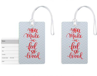 

100yellow Luggage Tags- Love Quotes Printed High Quality PVC Tag with Silicon Strap- Ideal For Gift-Pack Of 2 Luggage Tag(Multicolor)