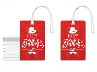 

100yellow Luggage Tags- Happy Father’s Day Print Gloss Finish PVC Bag Tag with Silicon Strap- Gift For Father-Pack Of 2 Luggage Tag(Multicolor)