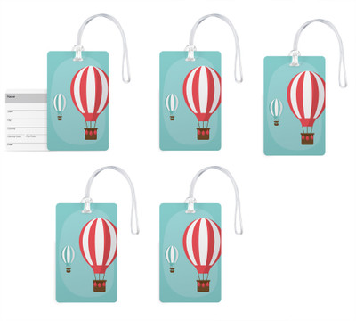 

100yellow Luggage Tags- Printed High Quality Gloss Finish PVC Travel/Bag Tag with Silicon Strap- Ideal For Gift-Pack Of 5 Luggage Tag(Multicolor)