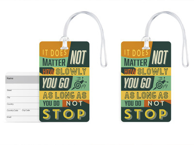 

100yellow Luggage Tags- Motivational Print High Quality PVC Bag Tag with Silicon Strap- Ideal For Travel-Pack Of 2 Luggage Tag(Multicolor)