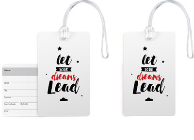 

100yellow Luggage Tags- Inspirational Printed Gloss Finish PVC Bag Tag with Silicon Strap- Ideal For Travel-Pack Of 2 Luggage Tag(Multicolor)
