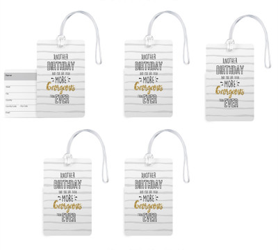 

100yellow Luggage Tags Printed Gloss High Quality PVC Bag Tag with Silicon Strap By 100yellow- Ideal For Gift-Pack Of 5 Luggage Tag(Multicolor)