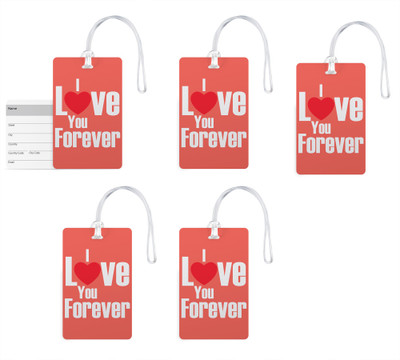 

100yellow Luggage Tags- Love Quotes Printed High Quality PVC Tag with Silicon Strap- Ideal For Gift-Pack Of 5 Luggage Tag(Multicolor)