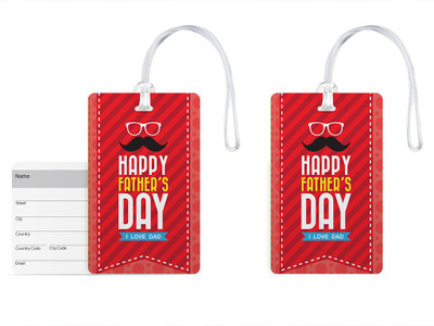 

100yellow Luggage Tags- I Love Dad Printed Gloss Finish PVC Bag Tag with Silicon Strap- Gift For Father-Pack Of 2 Luggage Tag(Multicolor)