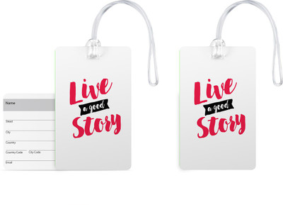 

100yellow Luggage Tags- Motivational Printed Gloss Finish PVC Bag Tag with Silicon Strap- Ideal For Travel-Pack Of 2 Luggage Tag(Multicolor)