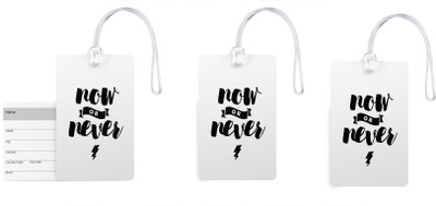 

100yellow Luggage Tags- Quote Printed Designer Gloss Finish PVC Bag Tag with Silicon Strap- Ideal For Travel-Pack Of 3 Luggage Tag(Multicolor)