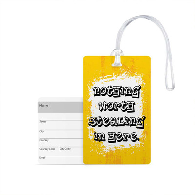 

100yellow Luggage Tags- Quote Printed High Quality Gloss Finish PVC Travel/Bag Tag with Silicon Strap- Ideal For Travel Luggage Tag(Multicolor)