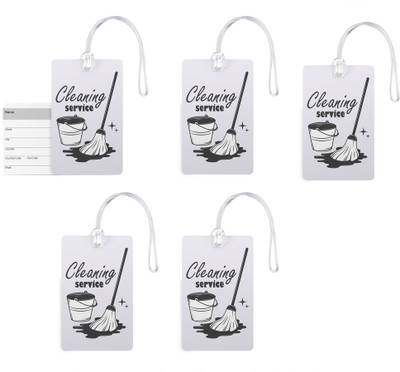 

100yellow Luggage Tags- Designer Print High Quality Gloss Finish PVC Bag Tag with Silicon Strap- Ideal For Gift-Pack Of 5 Luggage Tag(Multicolor)