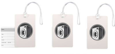 

100yellow Luggage Tags- Designer Printed Premium Quality Gloss Finish PVC Bag Tag with Silicon Strap- Ideal For Travel-Pack Of 3 Luggage Tag(Multicolor)