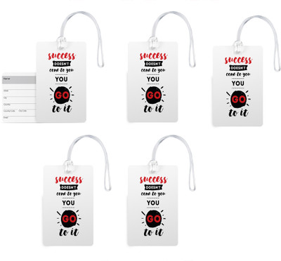 

100yellow Luggage Tags- Motivational Print High Quality PVC Bag Tag with Silicon Strap- Ideal For Travel-Pack Of 5 Luggage Tag(Multicolor)