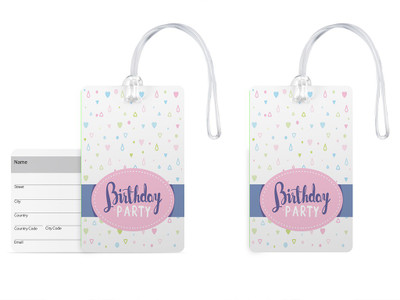 

100yellow Luggage Tag- Birthday Party Printed High Quality PVC Travel/Bag Tag with Silicon Strap-100yellow-Pack Of 2 Luggage Tag(Multicolor)
