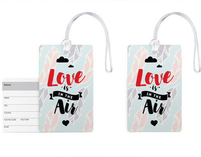

100yellow Luggage Tags- Love Quote Print High Quality PVC Tag with Silicon Strap- Ideal For Gift-Pack Of 2 Luggage Tag(Multicolor)