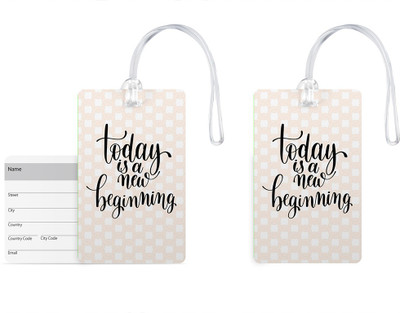 

100yellow Luggage Tags- Quote Printed High Quality PVC Bag Tag with Silicon Strap- Ideal For Travel-Pack Of 2 Luggage Tag(Multicolor)