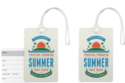 

100yellow Luggage Tags- Printed Premium Quality Gloss Finish PVC Bag Tag with Silicon Strap- Ideal For Travel-Pack Of 2 Luggage Tag(Multicolor)