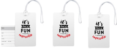 

100yellow Luggage Tags- Inspirational Printed Gloss Finish PVC Bag Tag with Silicon Strap- Ideal For Travel-Pack Of 3 Luggage Tag(Multicolor)