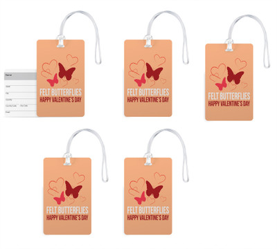 

100yellow Luggage Tags- Printed High Quality PVC Tag with Silicon Strap- Ideal For Gift/Travel-Pack Of 5 Luggage Tag(Multicolor)